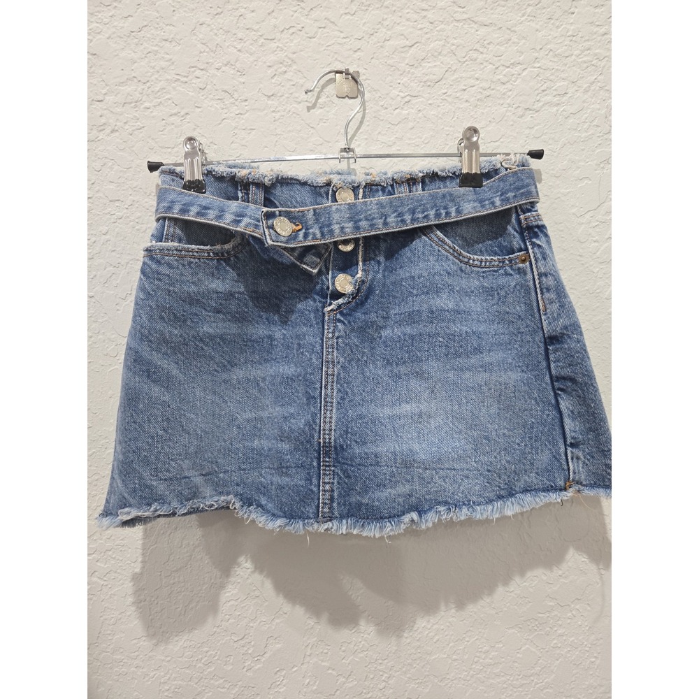Zara girls belted‎ denim skort